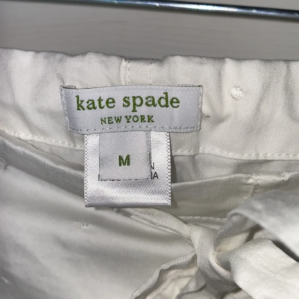 Kate Spade New York® Tie Waist White Wide leg Cotton  Pants size Medium